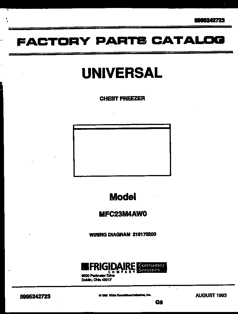 Universal/Multiflex (Frigidaire) MFC23M4AW0 null diagram