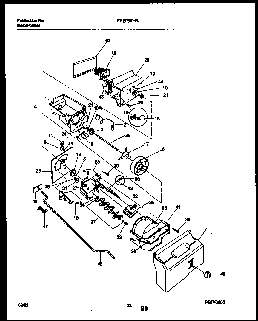 Frigidaire FRS28XHAD0 ice dispenser diagram