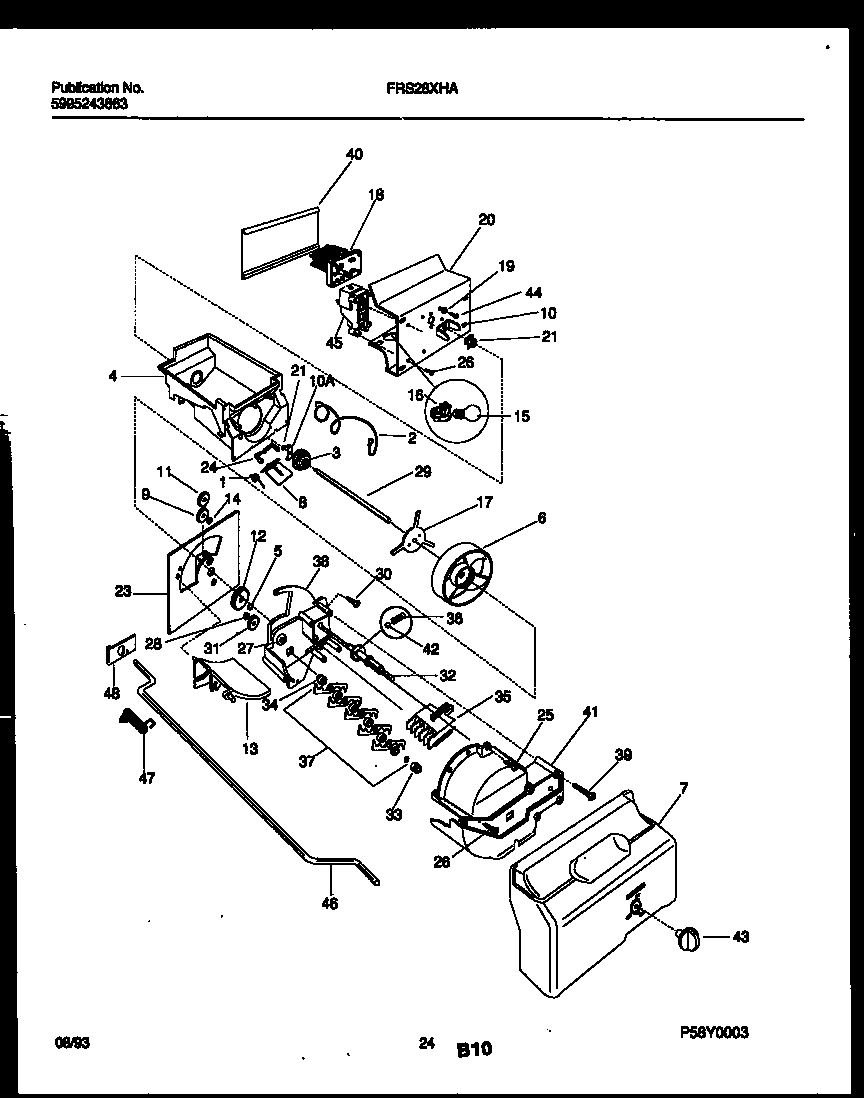 Frigidaire FRS28XHAD0 ice dispenser diagram