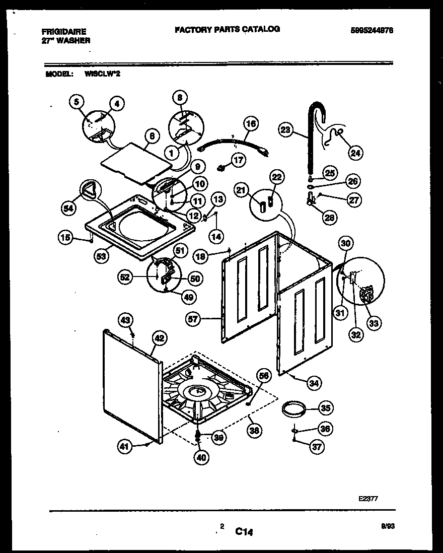 Frigidaire WISCLW2 cabinet parts diagram