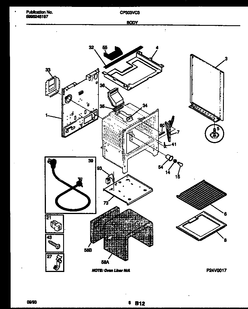 Tappan CP303VC3W1 body parts diagram