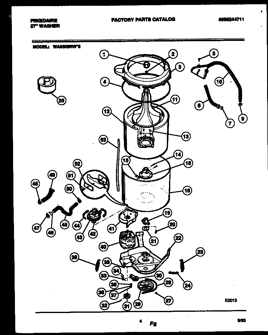 Frigidaire WA6620RW2 tub detail diagram