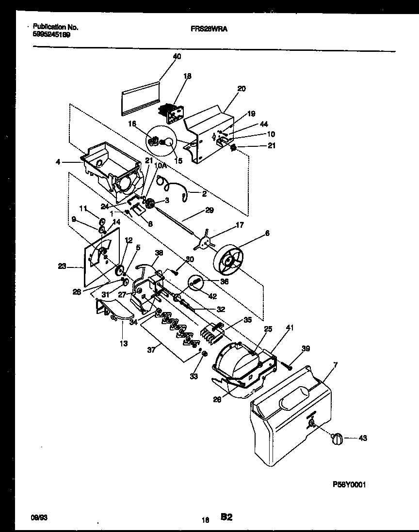 Frigidaire FRS26WRAD0 ice dispenser diagram