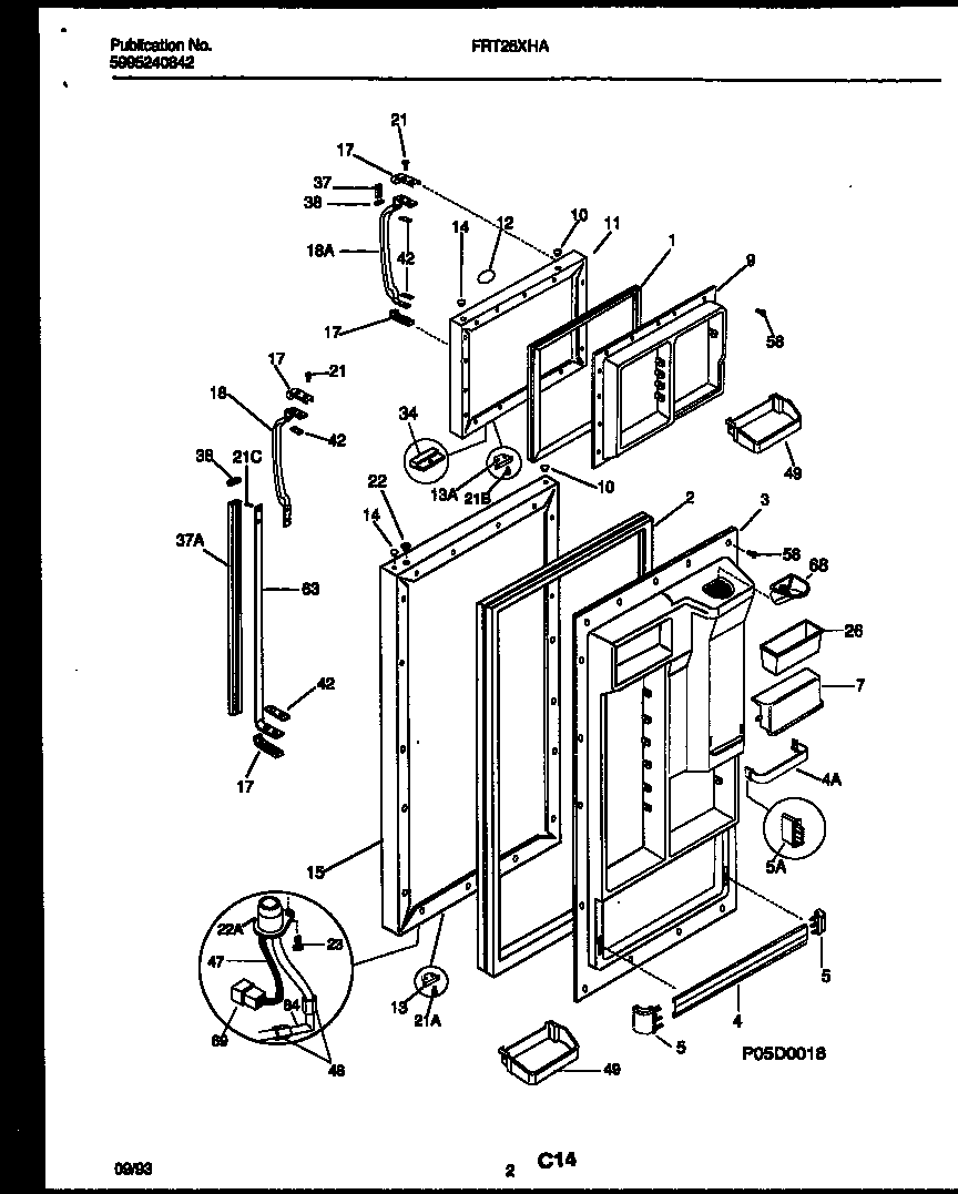 Frigidaire FRT26XHAY0 door parts diagram