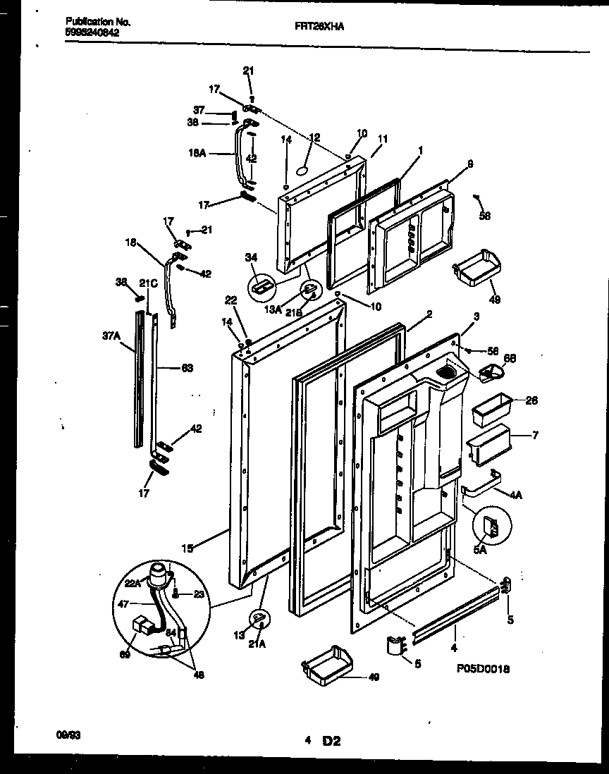Frigidaire FRT26XHAY0 door parts diagram