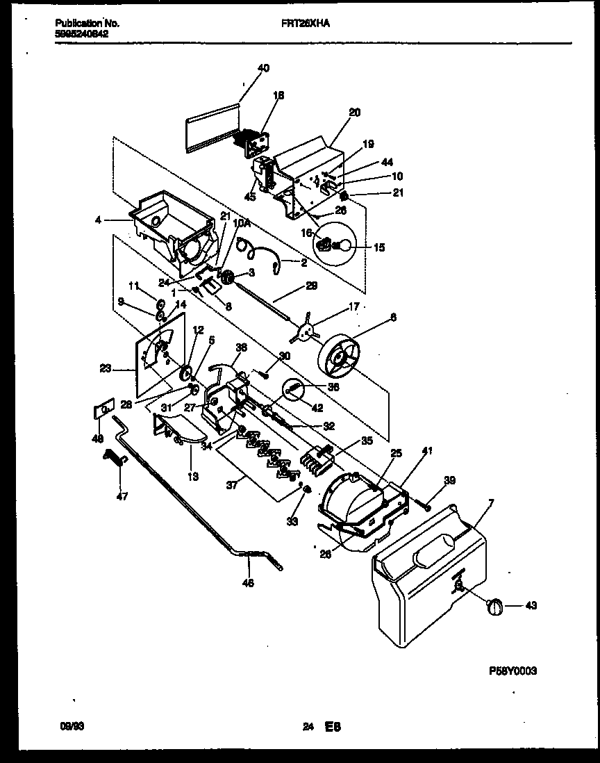 Frigidaire FRT26XHAY0 ice dispenser diagram