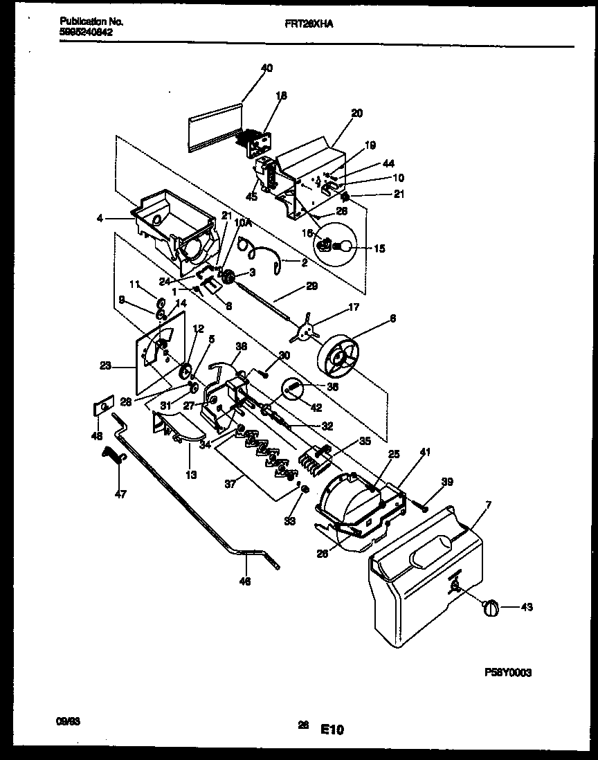 Frigidaire FRT26XHAY0 ice dispenser diagram