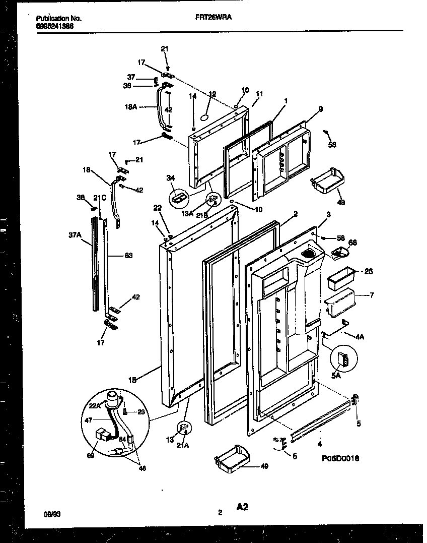 Frigidaire FRT26WRAB0 door parts diagram