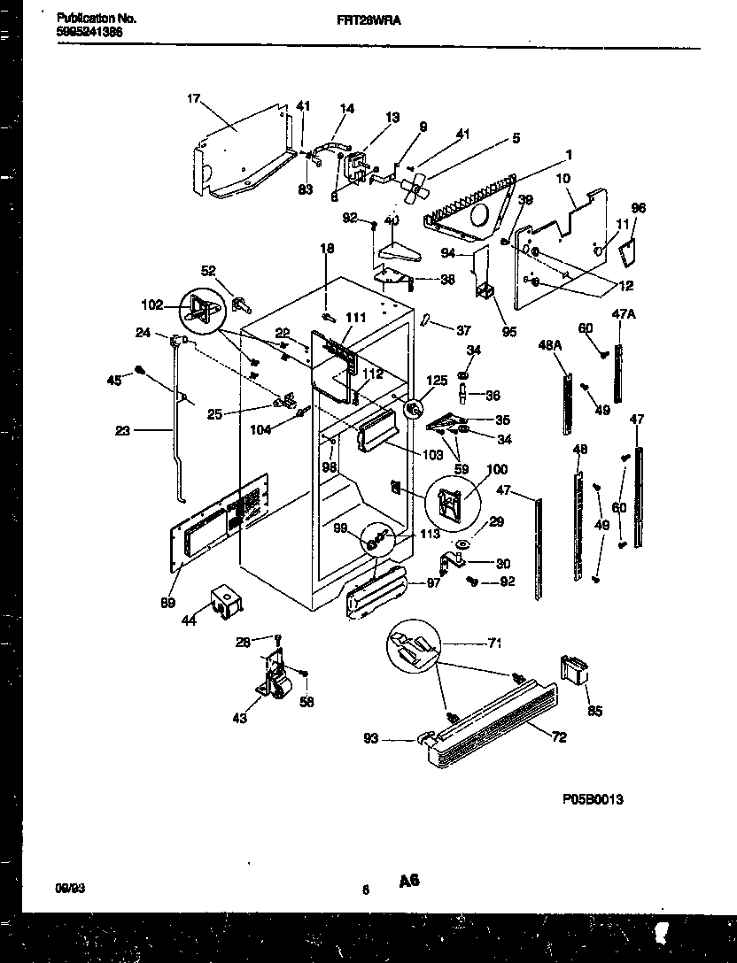 Frigidaire FRT26WRAB0 cabinet parts diagram