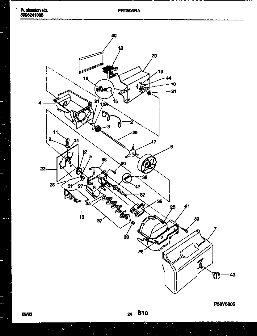 Frigidaire FRT26WRAB0 ice dispenser diagram