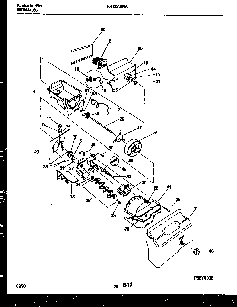 Frigidaire FRT26WRAB0 ice dispenser diagram