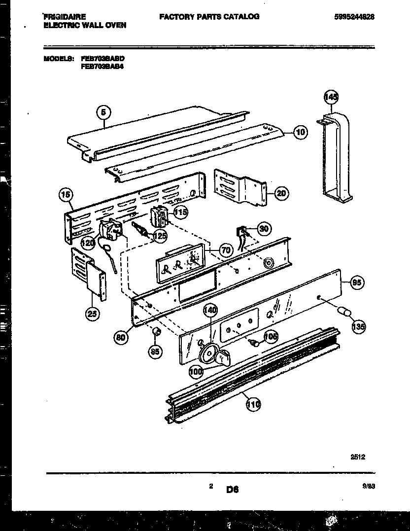 Frigidaire FEB703BABD control panel diagram