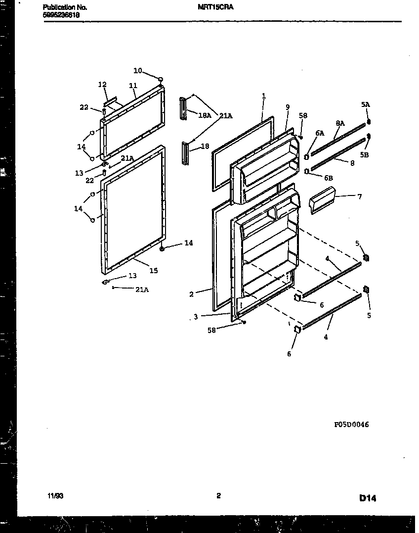 Universal/Multiflex (Frigidaire) MRT15CRAW0 door parts diagram