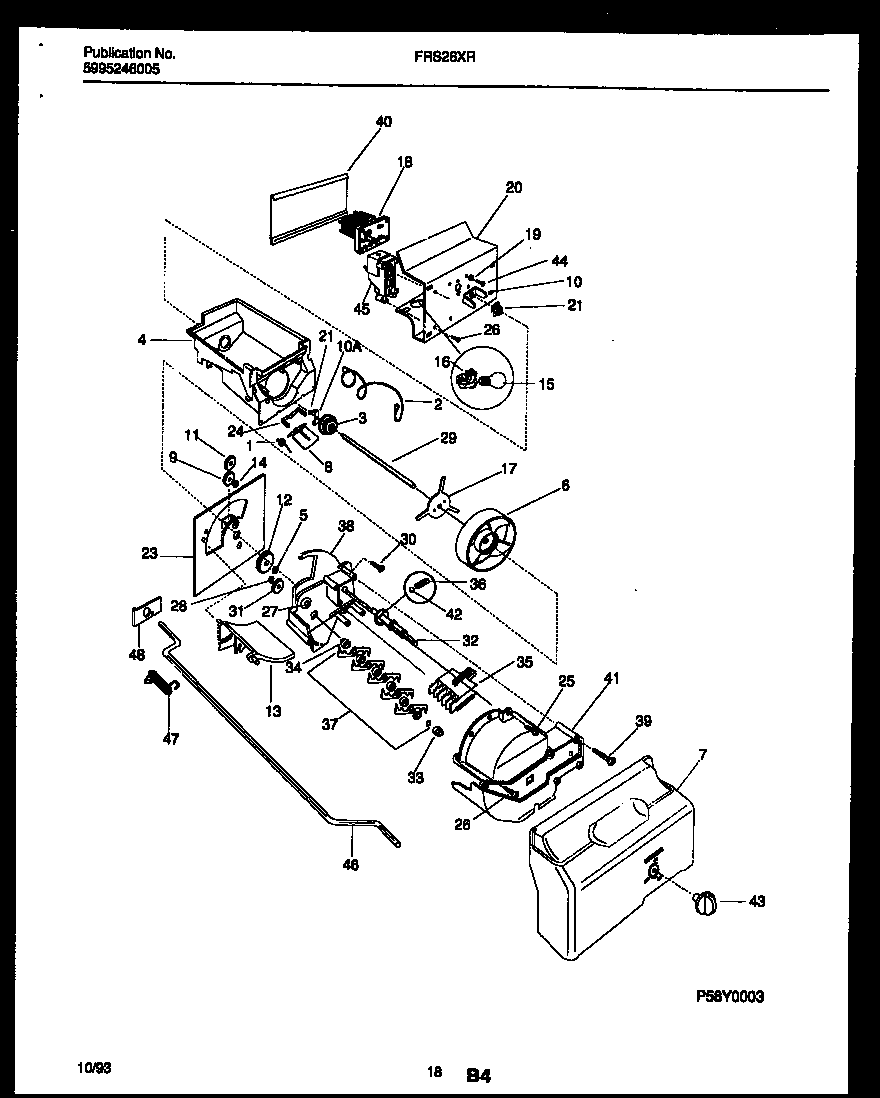 Frigidaire FRS26XRAB0 ice dispenser diagram