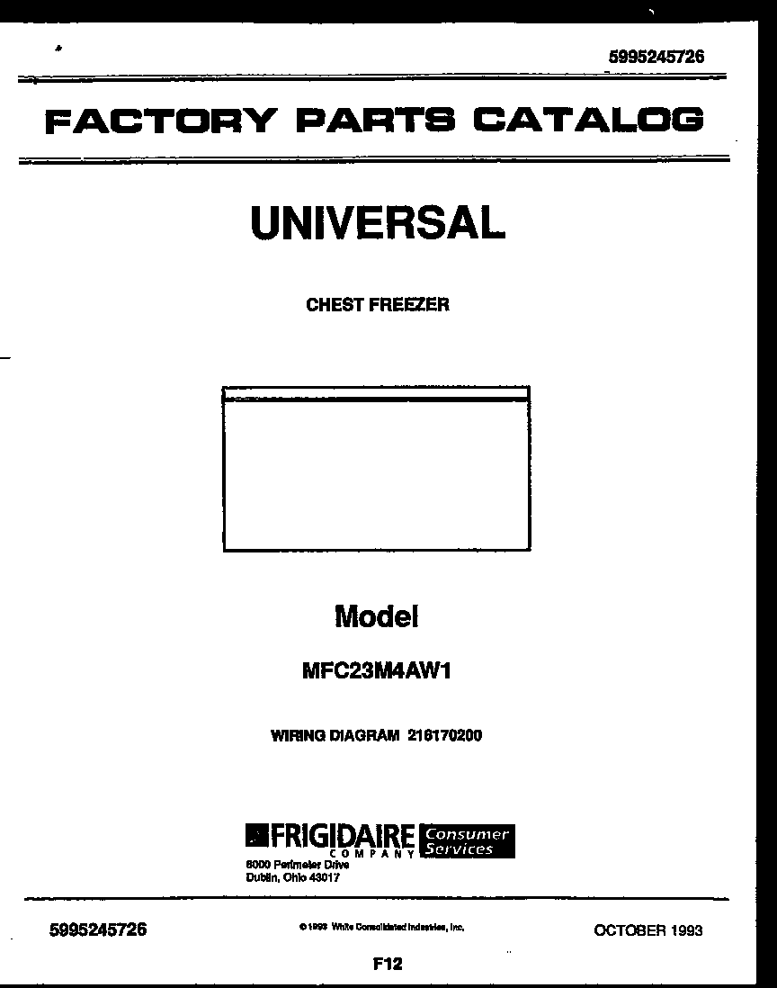 Universal/Multiflex (Frigidaire) MFC23M4AW1 null diagram