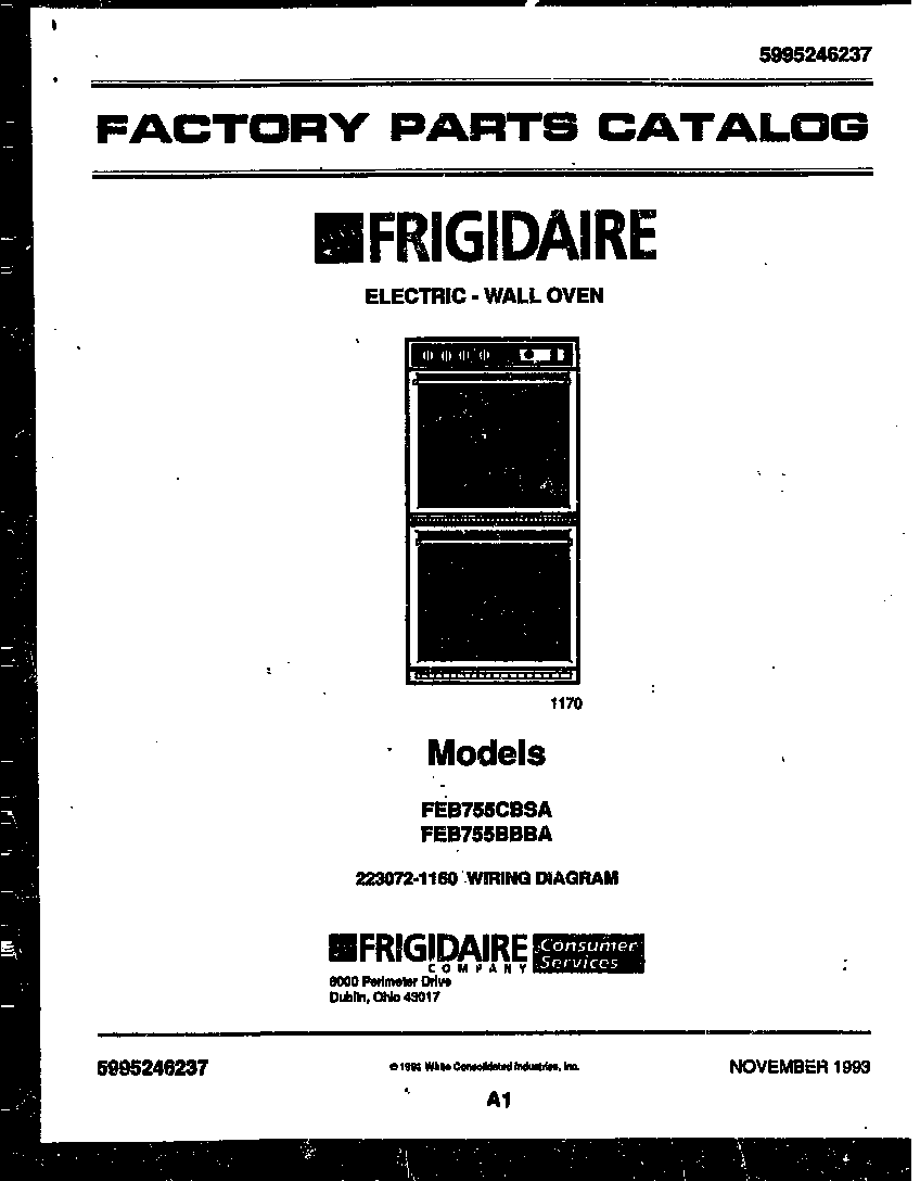 Frigidaire FEB755BBBA cover diagram