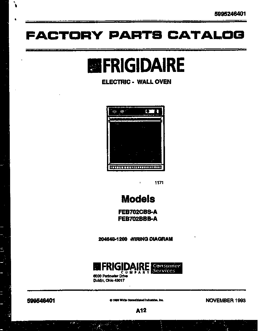 Frigidaire FEB702CBSA null diagram