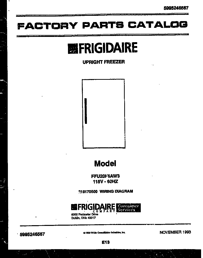 Frigidaire FFU20F6AW3 null diagram