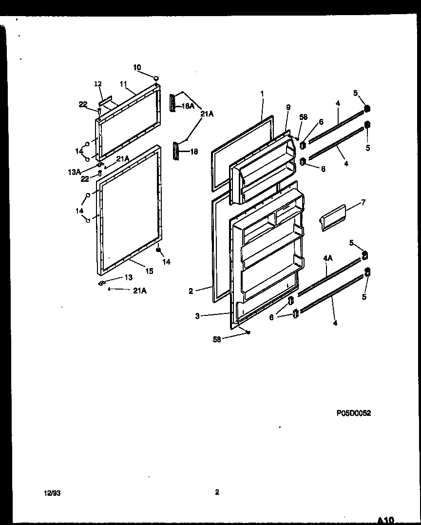 Universal/Multiflex (Frigidaire) MRT21BRAW0 door parts diagram