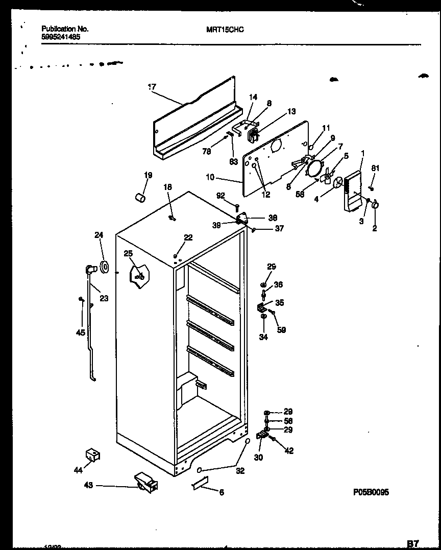 Universal/Multiflex (Frigidaire) MRT15CHCD0 cabinet parts diagram