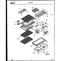 Universal/Multiflex (Frigidaire) MRT17CRAW0 shelves and supports diagram