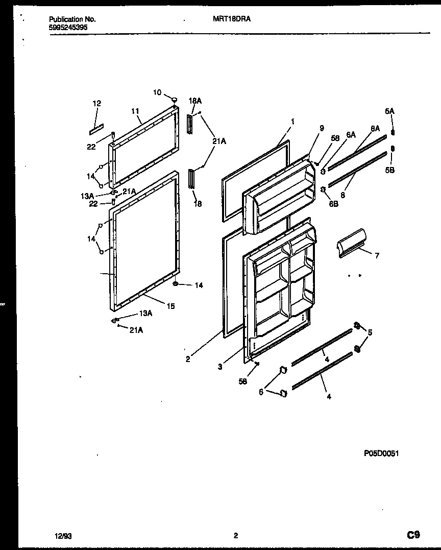 Universal/Multiflex (Frigidaire) MRT18DRAZ0 door parts diagram