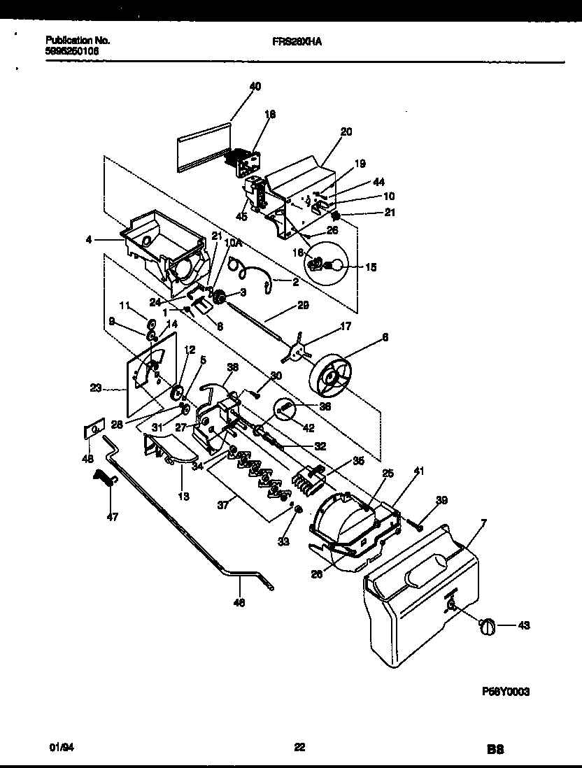 Frigidaire FRS28XHAD1 ice dispenser diagram
