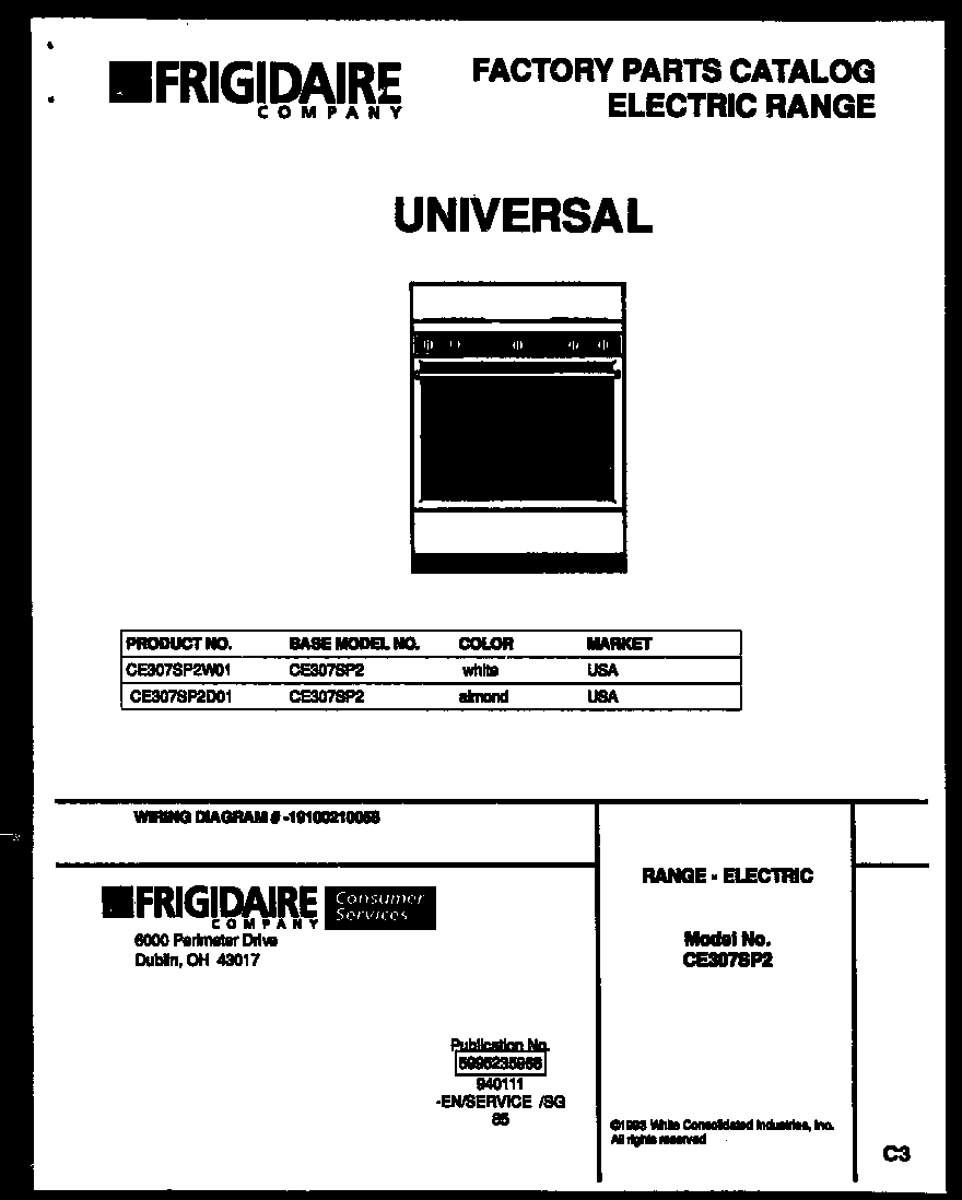 Kelvinator CE307SP2W1 cover diagram