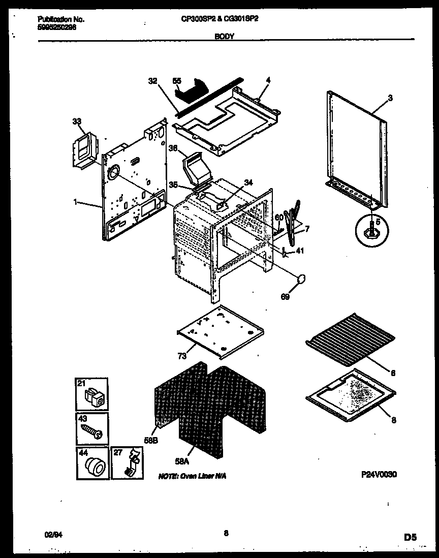 Gibson CG300SP2D3 body parts diagram