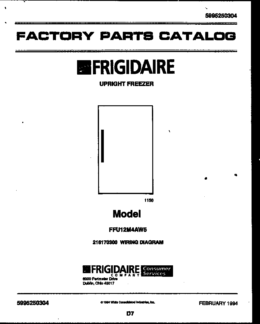 Frigidaire FFU12M4AW5 null diagram