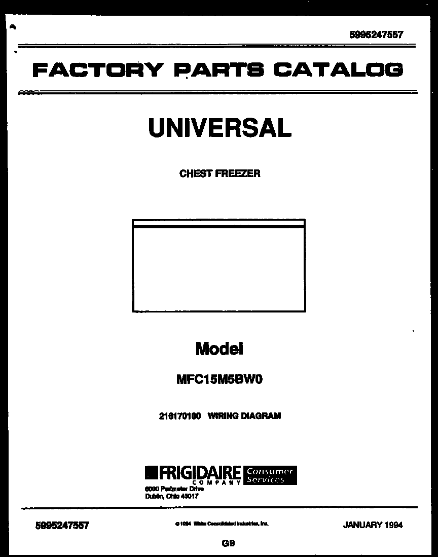Universal/Multiflex (Frigidaire) MFC15M5BW0 null diagram