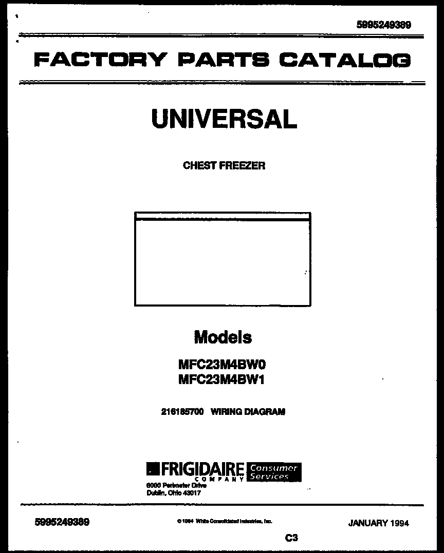 Universal/Multiflex (Frigidaire) MFC23M4BW1 null diagram