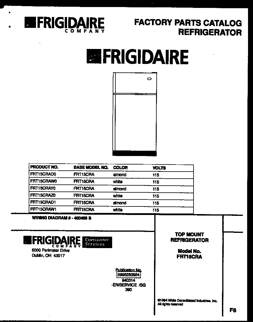Frigidaire FRT15CRAZ0 cover diagram
