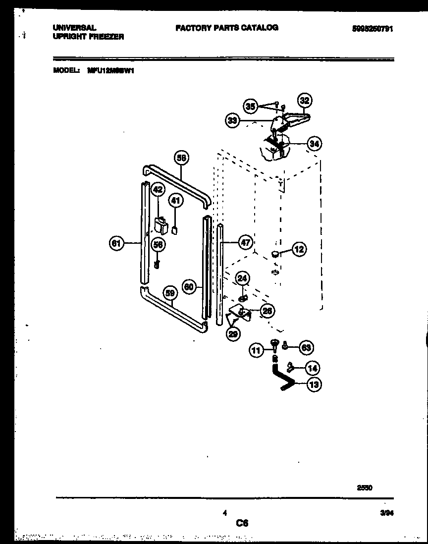 Universal/Multiflex (Frigidaire) MFU12M0BW1 cabinet parts diagram