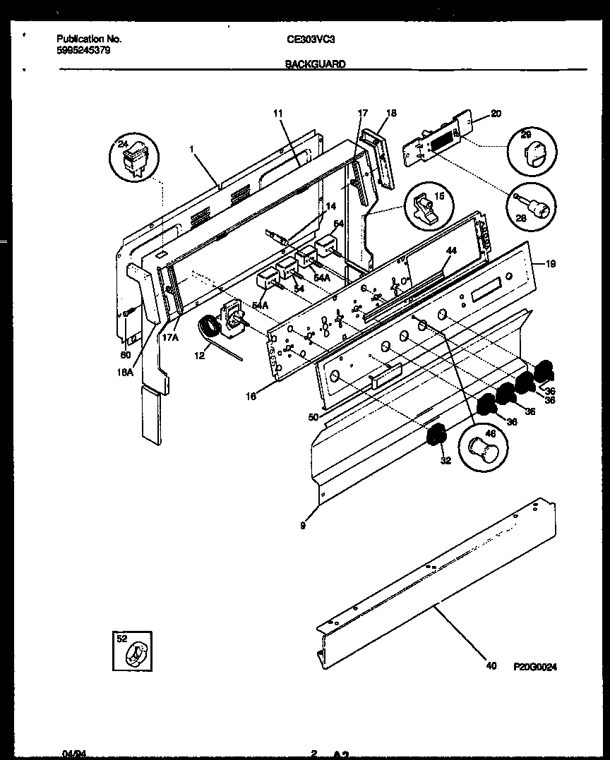 Kelvinator CE303VC3D1 backguard diagram