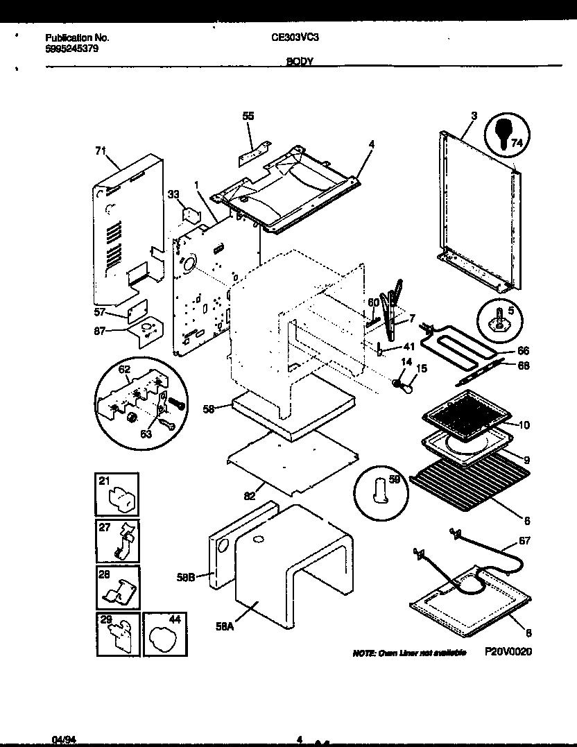 Kelvinator CE303VC3D1 body parts diagram