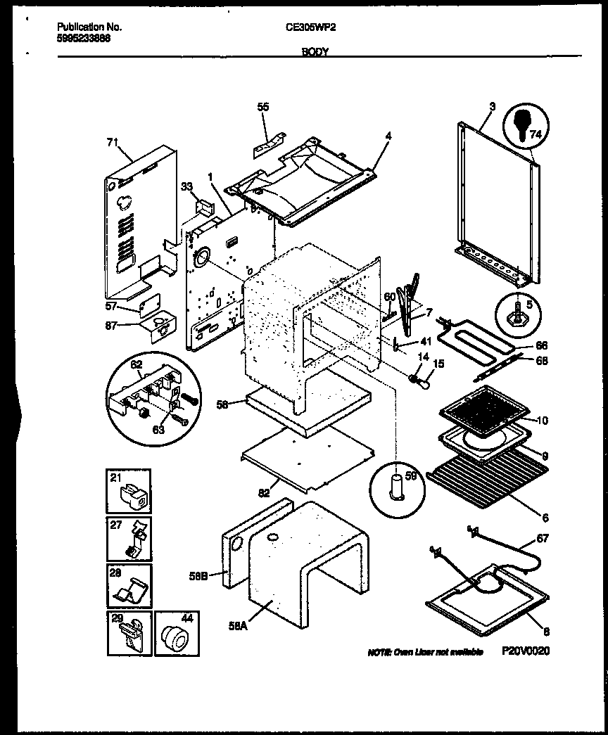 Frigidaire CE305WP2W1 body parts diagram