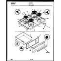 Tappan CE305WP2W1 cooktop and drawer parts diagram