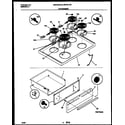 Universal/Multiflex (Frigidaire) MEF300PBWA cooktop and drawer parts diagram