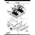 Frigidaire FGF363BABA cooktop and drawer parts diagram