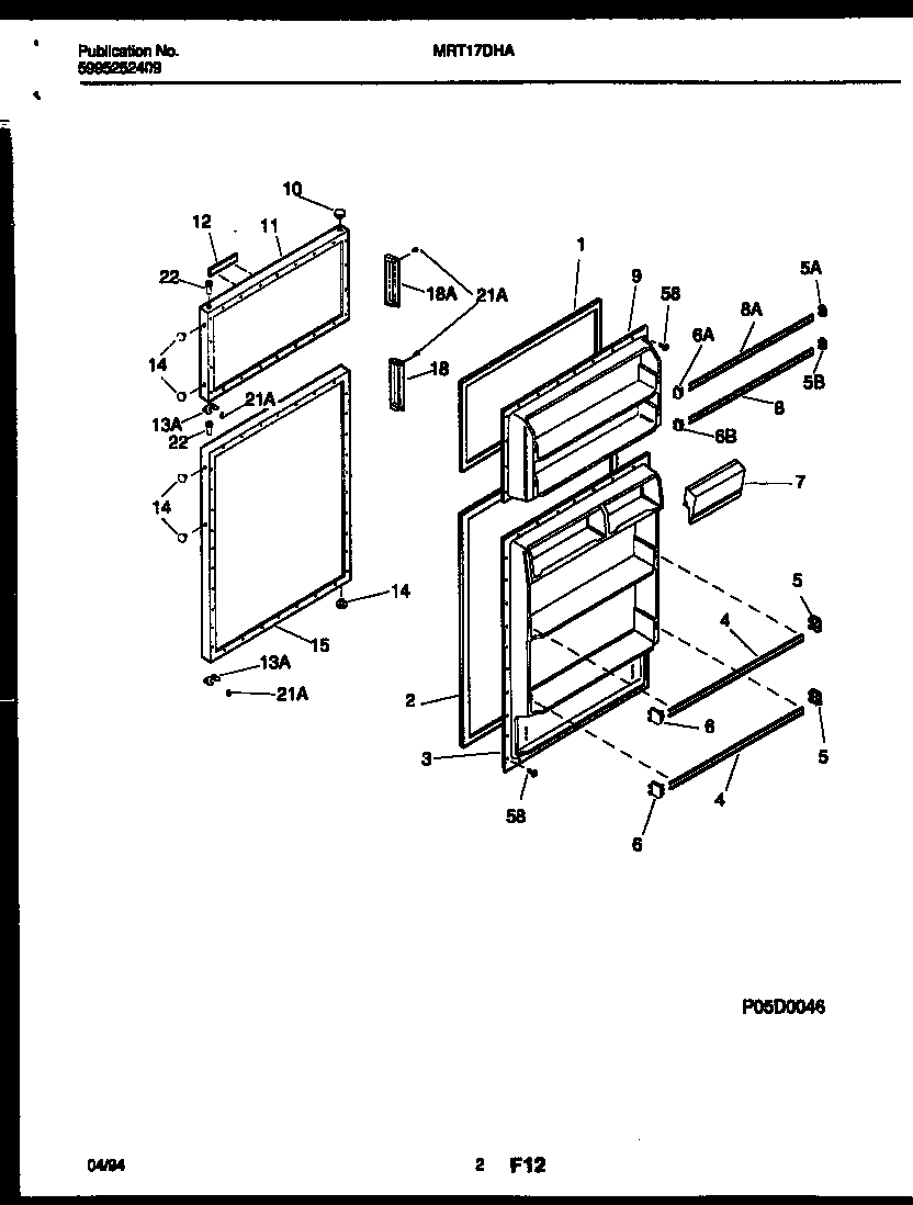 Universal/Multiflex (Frigidaire) MRT17DHAD0 door parts diagram