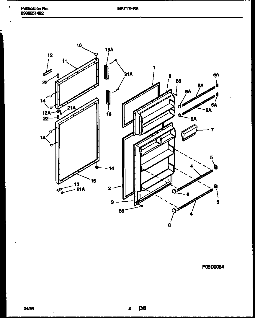 Universal/Multiflex (Frigidaire) MRT17FRAY0 door parts diagram
