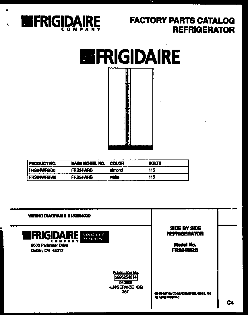 Frigidaire FRS24WRBD0 null diagram
