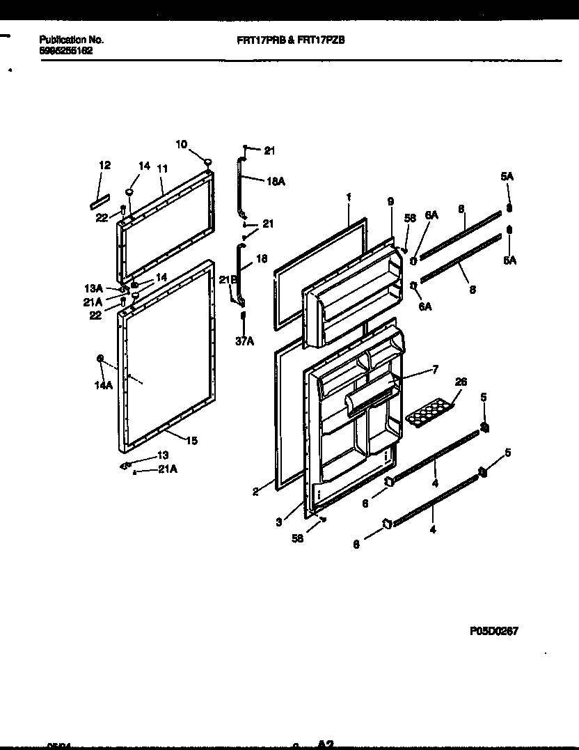 Frigidaire FRT17PRBW0 door parts diagram