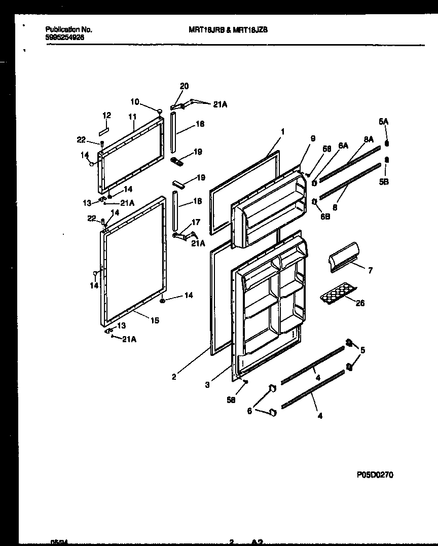 Universal/Multiflex (Frigidaire) MRT18JZBY0 door parts diagram