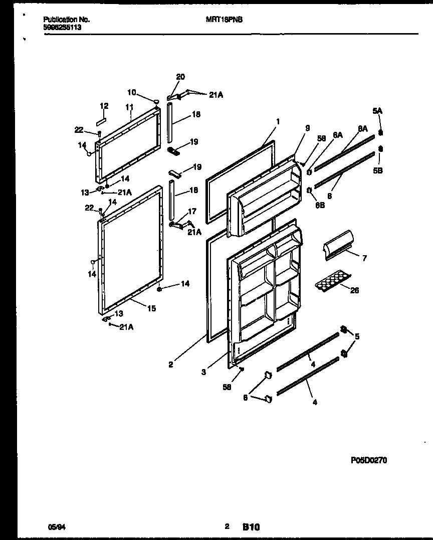 Universal/Multiflex (Frigidaire) MRT18PNBW0 door parts diagram