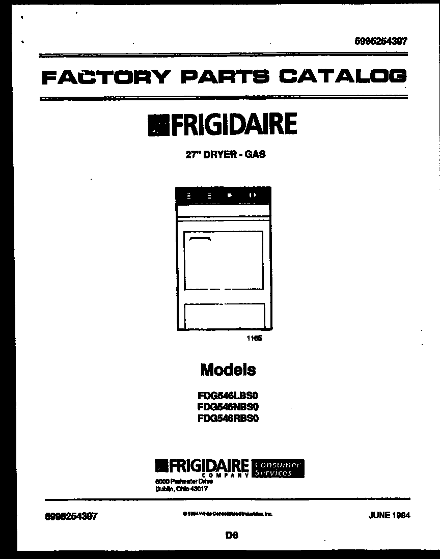 Frigidaire FDG546LBT0 null diagram