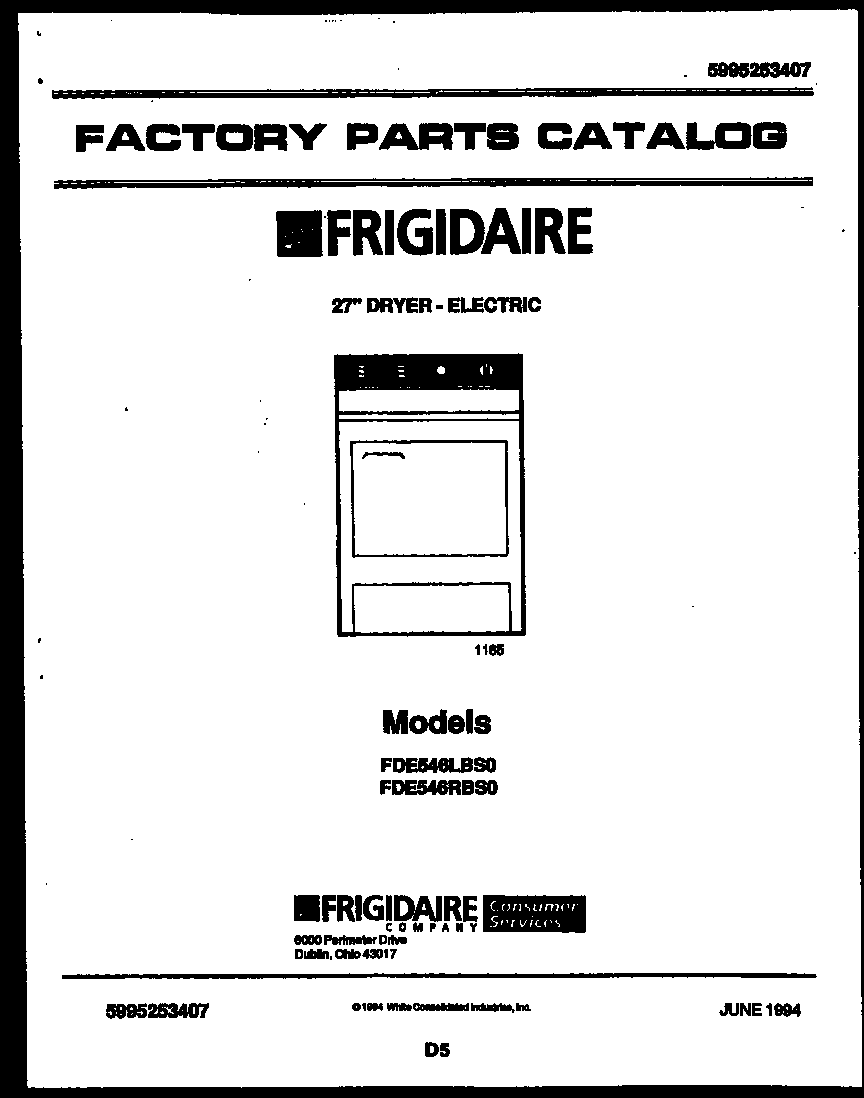 Frigidaire FDE546RBS0 null diagram