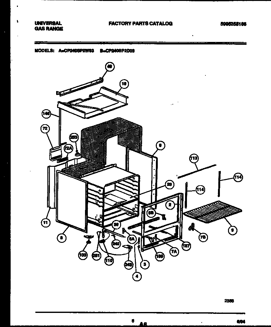Gibson CP240SP2D3 body parts diagram