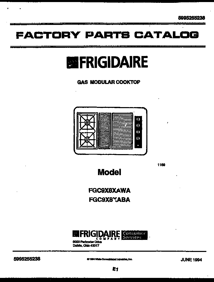 Frigidaire FGC9X8XABA cover diagram